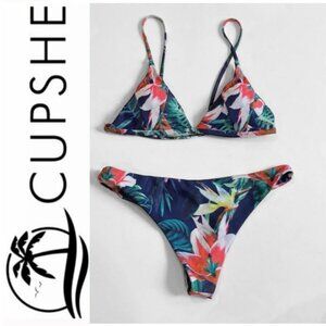 CUPSHE Tropical Triangle Bikini Size Medium